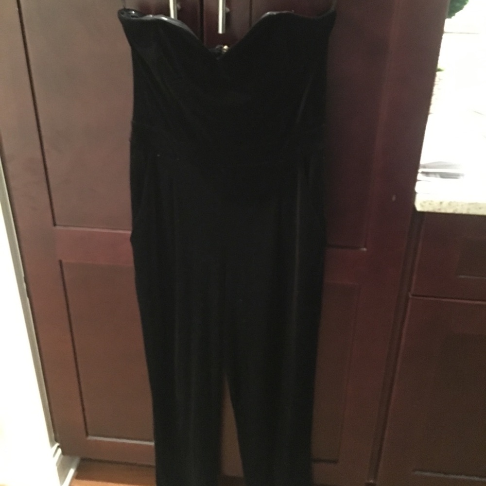Strapless Velvet Express Jumpsuit